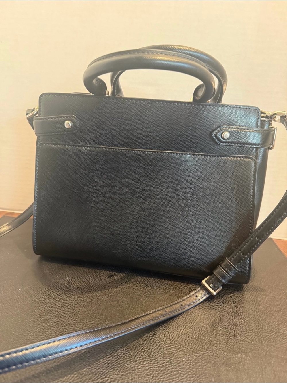 kate spade Black Saffiano Mini Satchel with Shoulder Strap - Picture 2 of 9